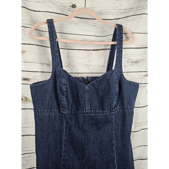 Anthropologie Holding Horses Denim Corseted Dress 16 NEW Edythe Sleeveless - Picture 2 of 6